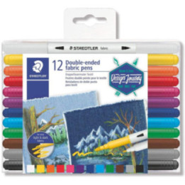 12 feutres de coloriage - Textile - Vêtement - Double Pointe - Assortis - Staedtler