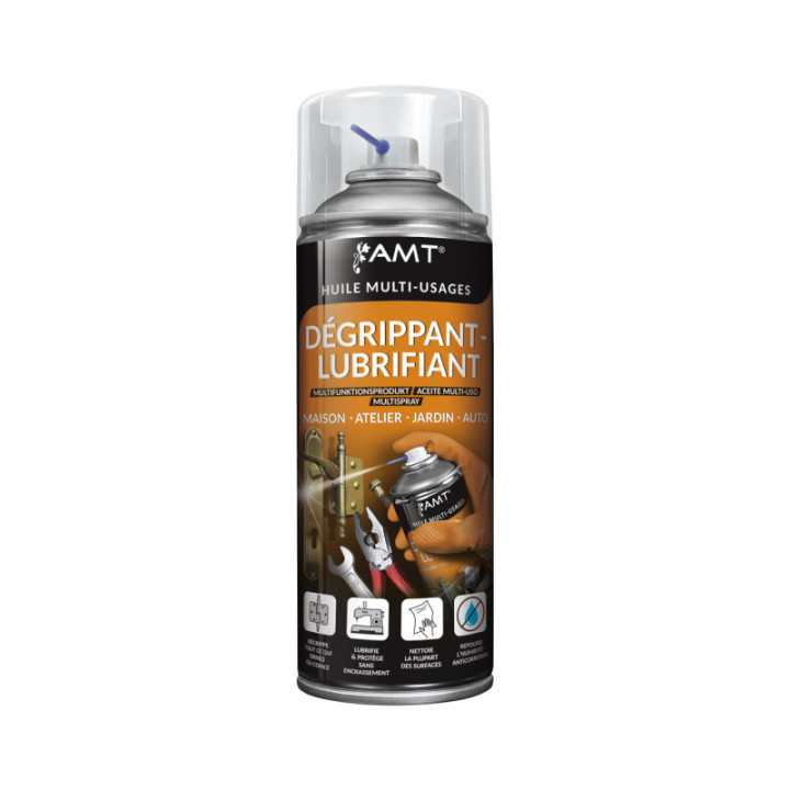Dégrippant - Lubrifiant - Huile multi usages - Maison, atelier, jardin, auto - AMT - 330ml