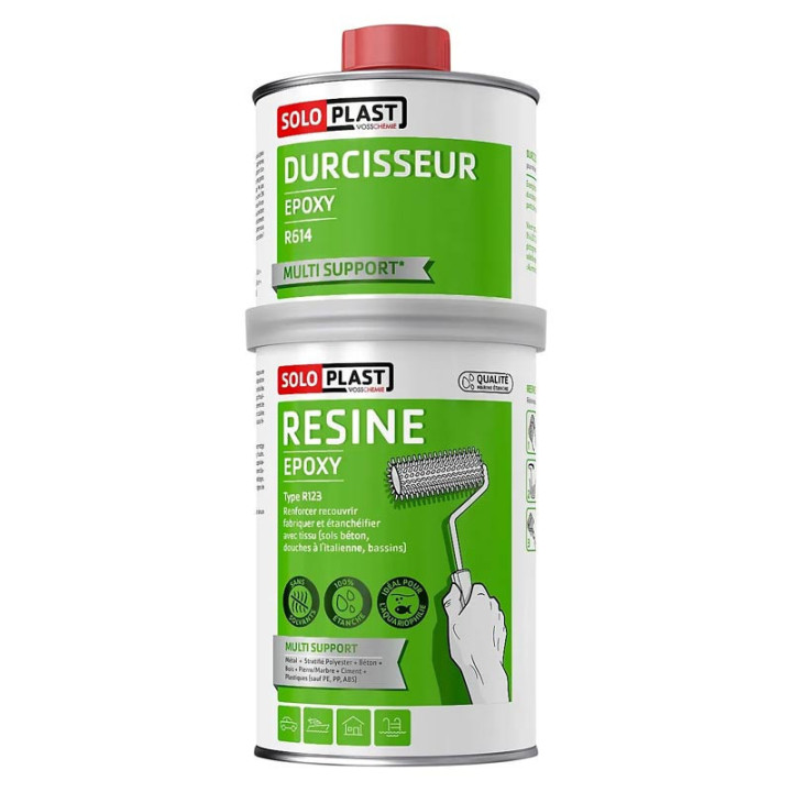 Résine - Type R123 - Epoxy - Avec durcisseur R614 - Epoxy - Soloplast - 1Kg
