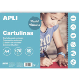 Carton de couleur blanc A4 170 g 50 feuilles - Apli