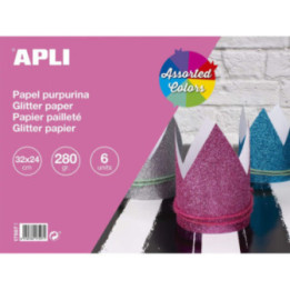 Bloc de papier à paillettes - 32 x 24 cm - 6 feuilles - Apli