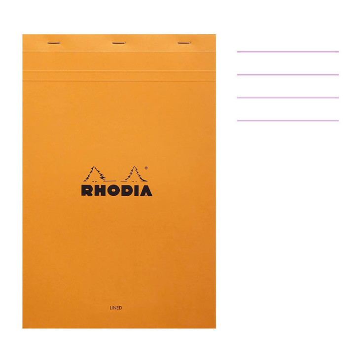 Bloc notes - A4 - 21x29,7 cm - Lignes - 80 feuilles - Rhodia