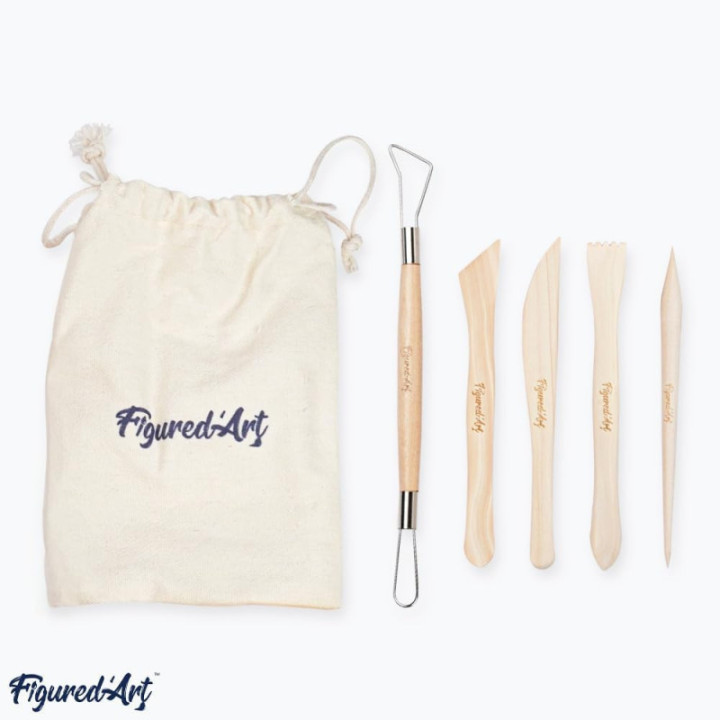 Kit de poterie - Argile autodurcissante - Outils et peinture inclus - Figured'Art