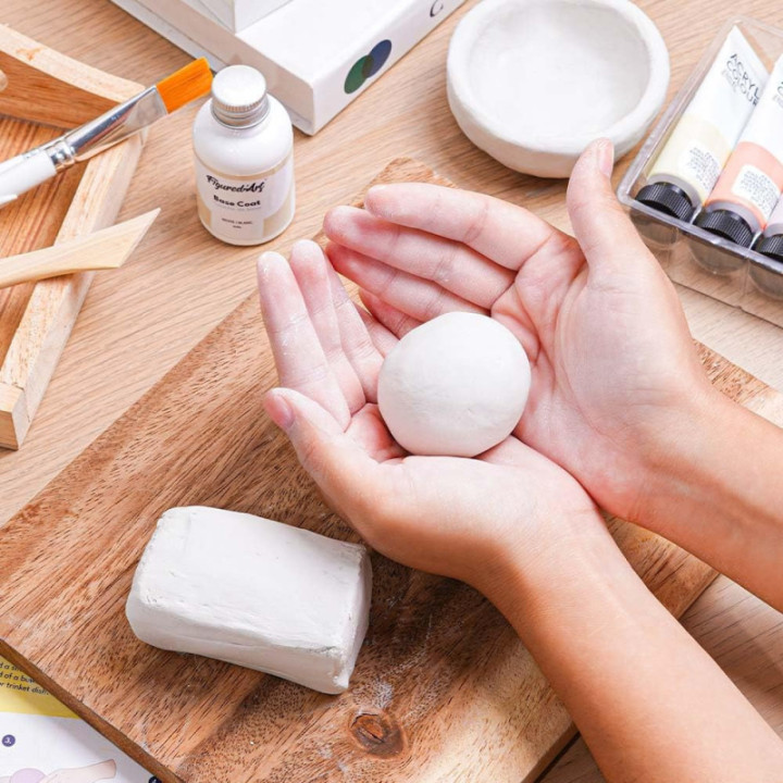 Kit de poterie - Argile autodurcissante - Outils et peinture inclus - Figured'Art
