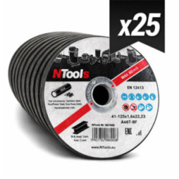 25 disques pour découper l'acier et métal - 115x1,0x22,23 - Adapte sur meuleuse - APP