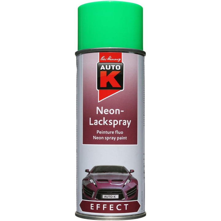 Bombe de peinture - Métal, tôle et plastique - Vert fluo - 400ml - Auto-K
