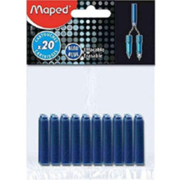 Sachet De 20 Cartouches Encre Bleue - Maped