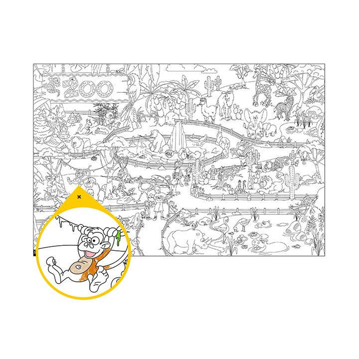 Coloriage Géant Pour Enfants Le Zoo 80 X120 Cm