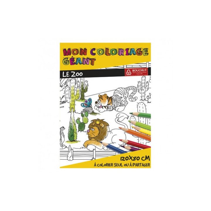 Coloriage Géant Pour Enfants Le Zoo 80 X120 Cm