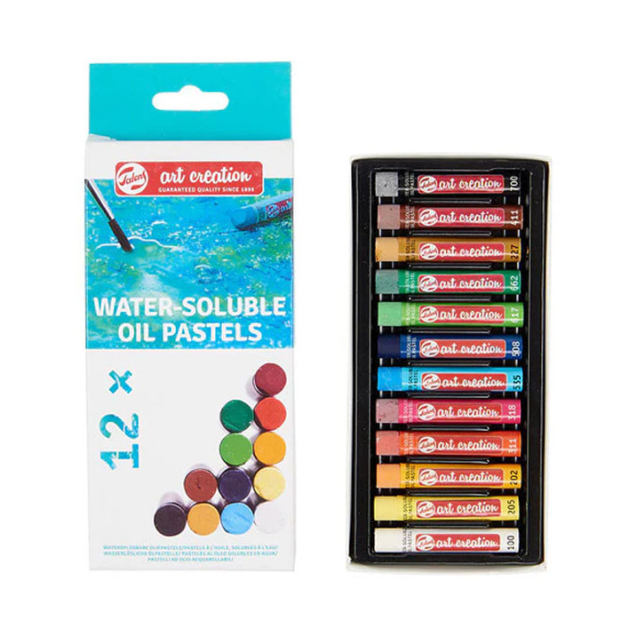 Pastels à l'huile - Soluble à l'eau - Boîte de 12 couleurs - Beaux-arts - Art Creation
