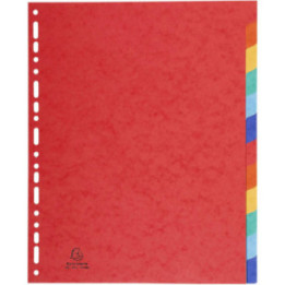 Intercalaires - Pour classeur - 12 positions - A4+ - Carton rigide - Exacompta