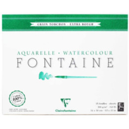 Bloc Aquarelle Fontaine Grain Torchon - 24X30Cm - 300G - Clairefontaine