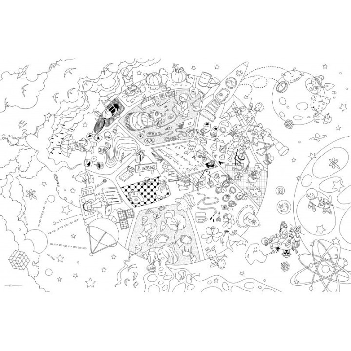Coloriage Géant Pour Enfants Les Savants Fous 80 X120 Cm