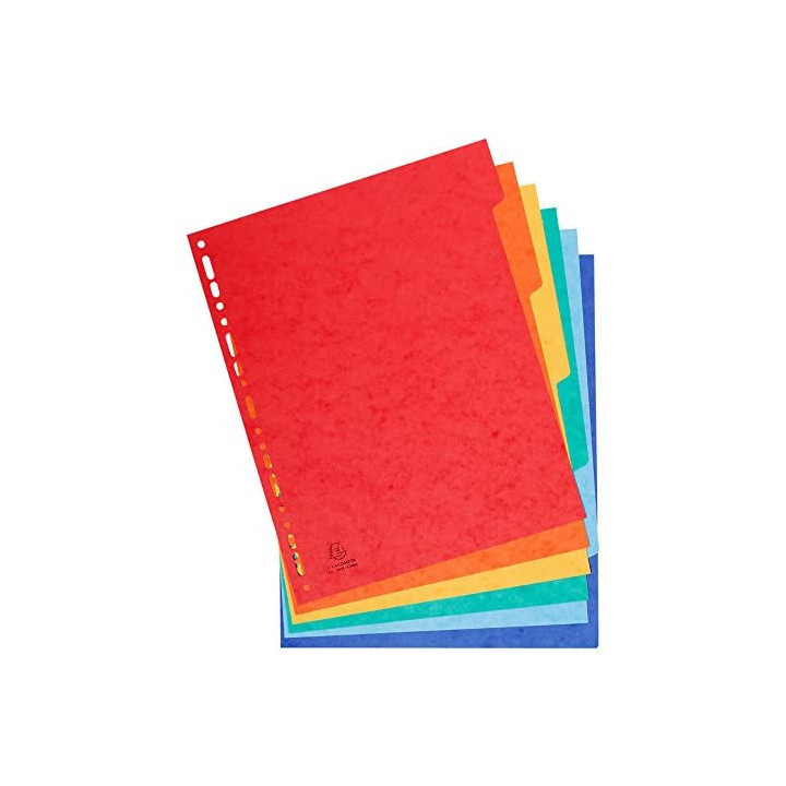 Intercalaires - Pour classeur - 6 positions - A4 maxi - Carton rigide - Exacompta
