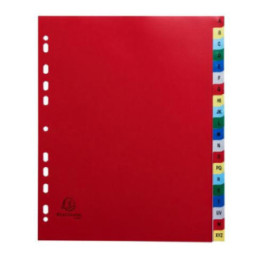 Intercalaires - Pour classeur - 20 positions - Alphabet - A à Z - A4+ - Plastique souple - Exacompta