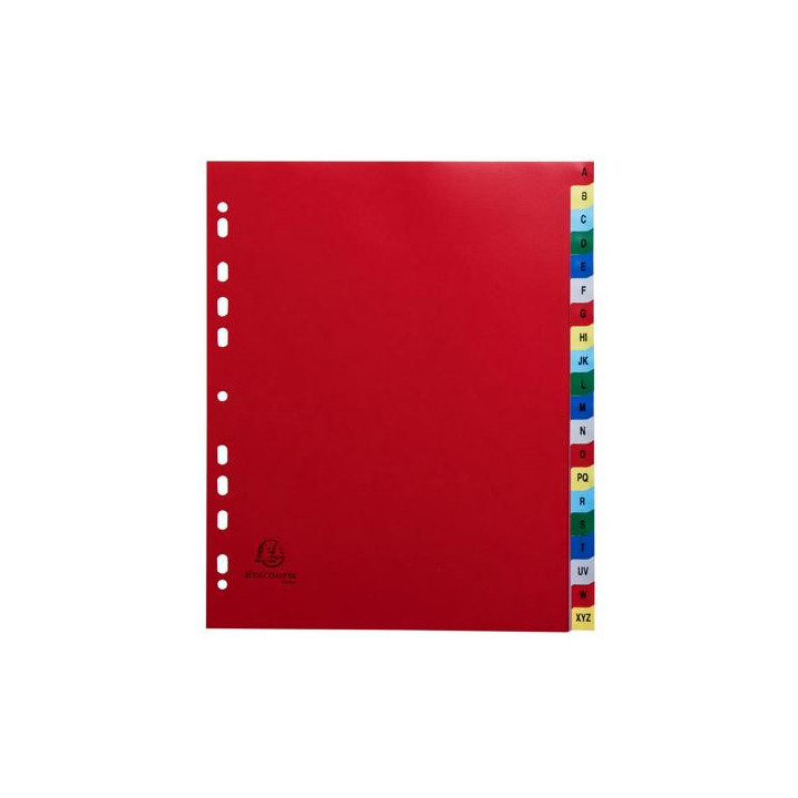 Intercalaires - Pour classeur - 20 positions - Alphabet - A à Z - A4+ - Plastique souple - Exacompta