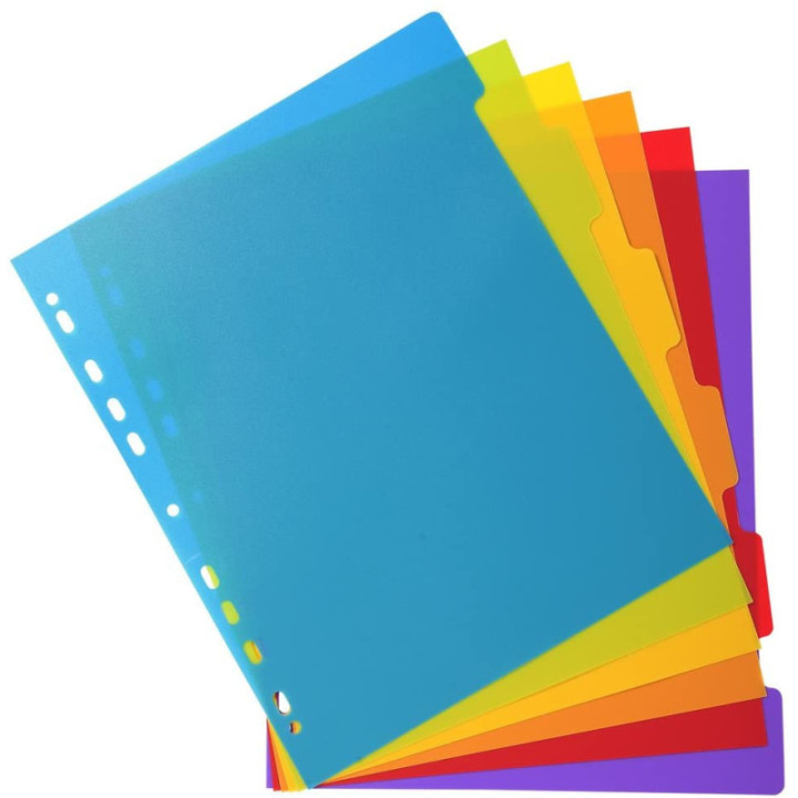 Intercalaires - Pour classeur - 6 positions - A4 maxi - Plastique souple - Exacompta