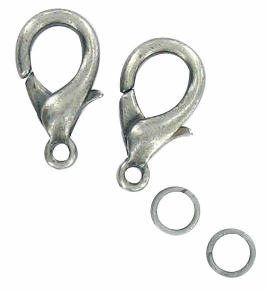 10 Fermoirs Mousquetons Argentes 13 mm - Ctop