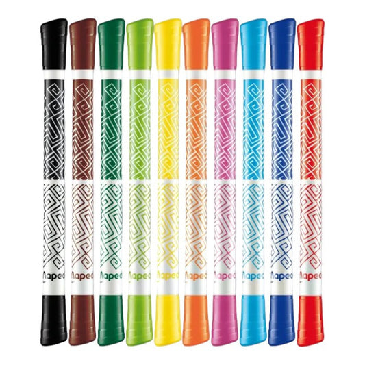 10 feutres de coloriage - Double pointes - Encre lavable - Maped - Color'peps Duo tip
