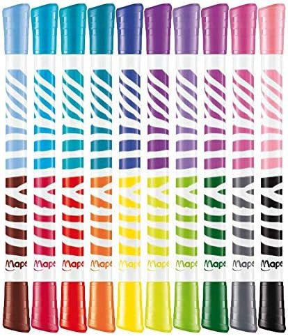10 feutres de coloriage - Double pointes - 2 en 1 - Encre lavable - Maped - Color'peps duo colors
