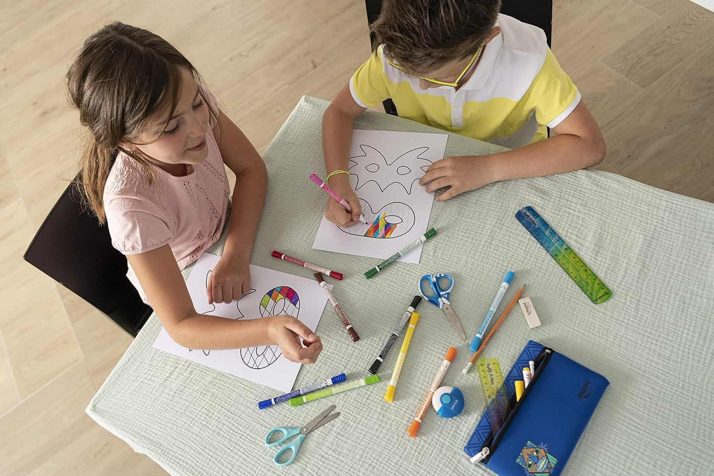 10 feutres de coloriage - Double pointes - 2 en 1 - Encre lavable - Maped - Color'peps duo colors