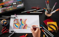 10 feutres à dessin - Calligraphie - Gris et Noir - Plusieurs mines - STABILO Creative Tips