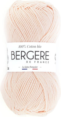 Pelote de laine - Rose dragée - 100% coton bio - 3mm - Tricot et crochet - Bergère de France