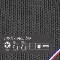 Pelote de laine - Mistigris - 100% coton bio - 3mm - Tricot et crochet - Bergère de France