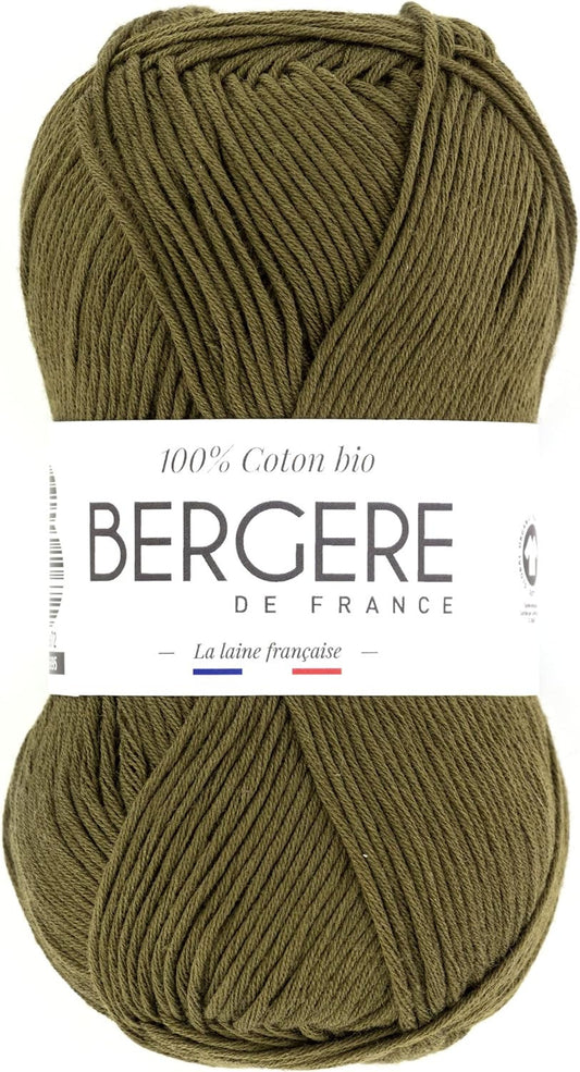 Pelote de laine - Mousse - 100% coton bio - 3mm - Tricot et crochet - Bergère de France