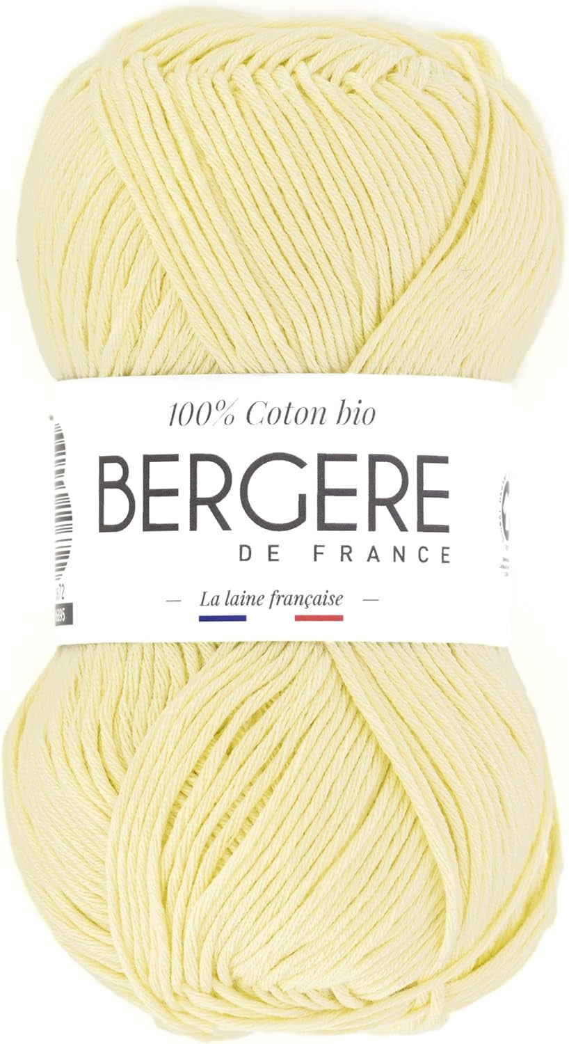 Pelote de laine - Paille - 100% coton bio - 3mm - Tricot et crochet - Bergère de France