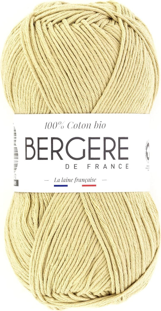 Pelote de laine - Sable - 100% coton bio - 3mm - Tricot et crochet - Bergère de France