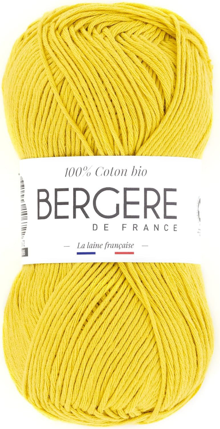 Pelote de laine - Safran - 100% coton bio - 3mm - Tricot et crochet - Bergère de France