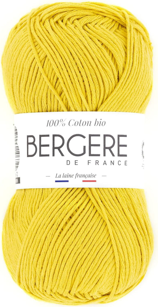 Pelote de laine - Safran - 100% coton bio - 3mm - Tricot et crochet - Bergère de France
