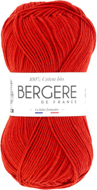 Pelote de laine - Vermeille - 100% coton bio - 3mm - Tricot et crochet - Bergère de France