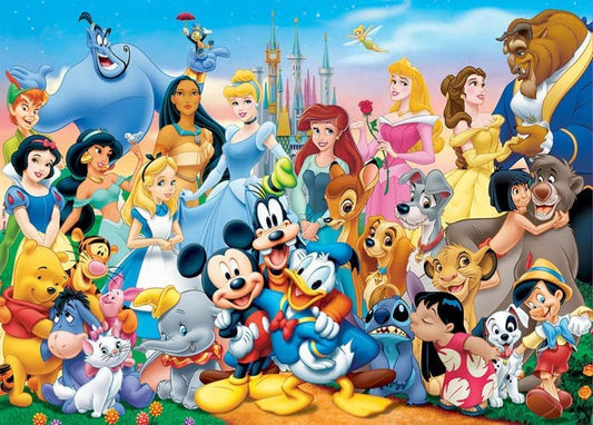 Puzzle - Les héros de Disney - 100 pièces imitation bois - 36 x 26 cm