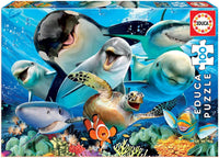 Puzzle - 100 pièces - Selfie sous l'eau - Animaux marins - 40x28cm - Educa