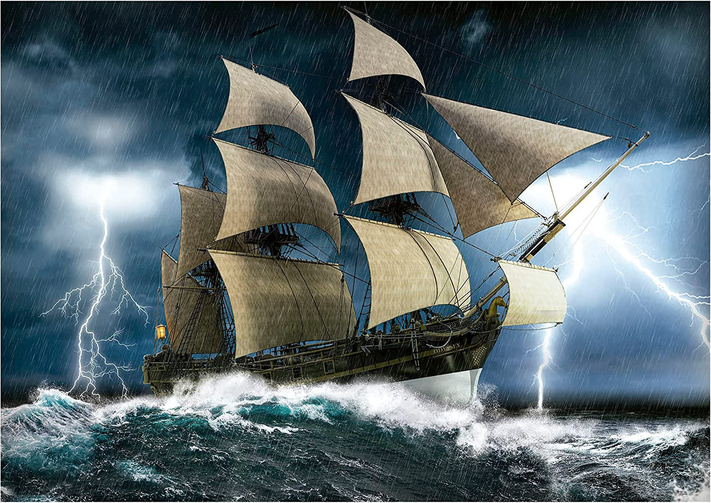 Puzzle - Tempête de mer - Bateau - Caravelle - 1000 pièces - 68x48cm - Educa