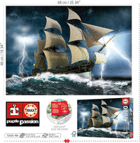Puzzle - Tempête de mer - Bateau - Caravelle - 1000 pièces - 68x48cm - Educa
