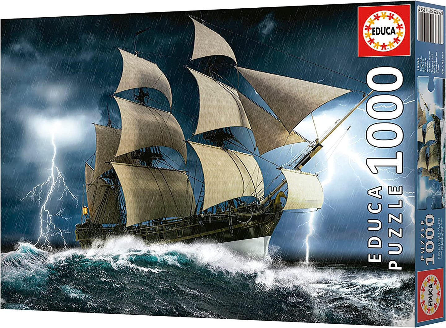 Puzzle - Tempête de mer - Bateau - Caravelle - 1000 pièces - 68x48cm - Educa