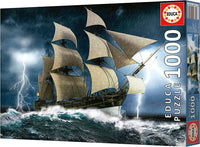 Puzzle - Tempête de mer - Bateau - Caravelle - 1000 pièces - 68x48cm - Educa