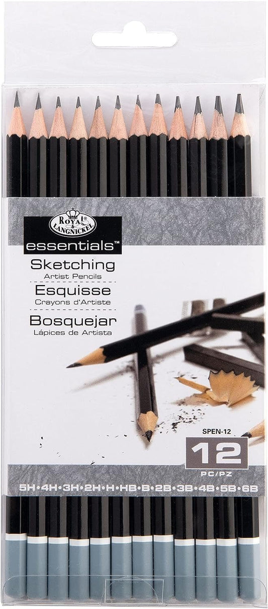 Pochette - 12 crayons graphite - Dessin et esquisse - Assortiment - Royal & Langnickel