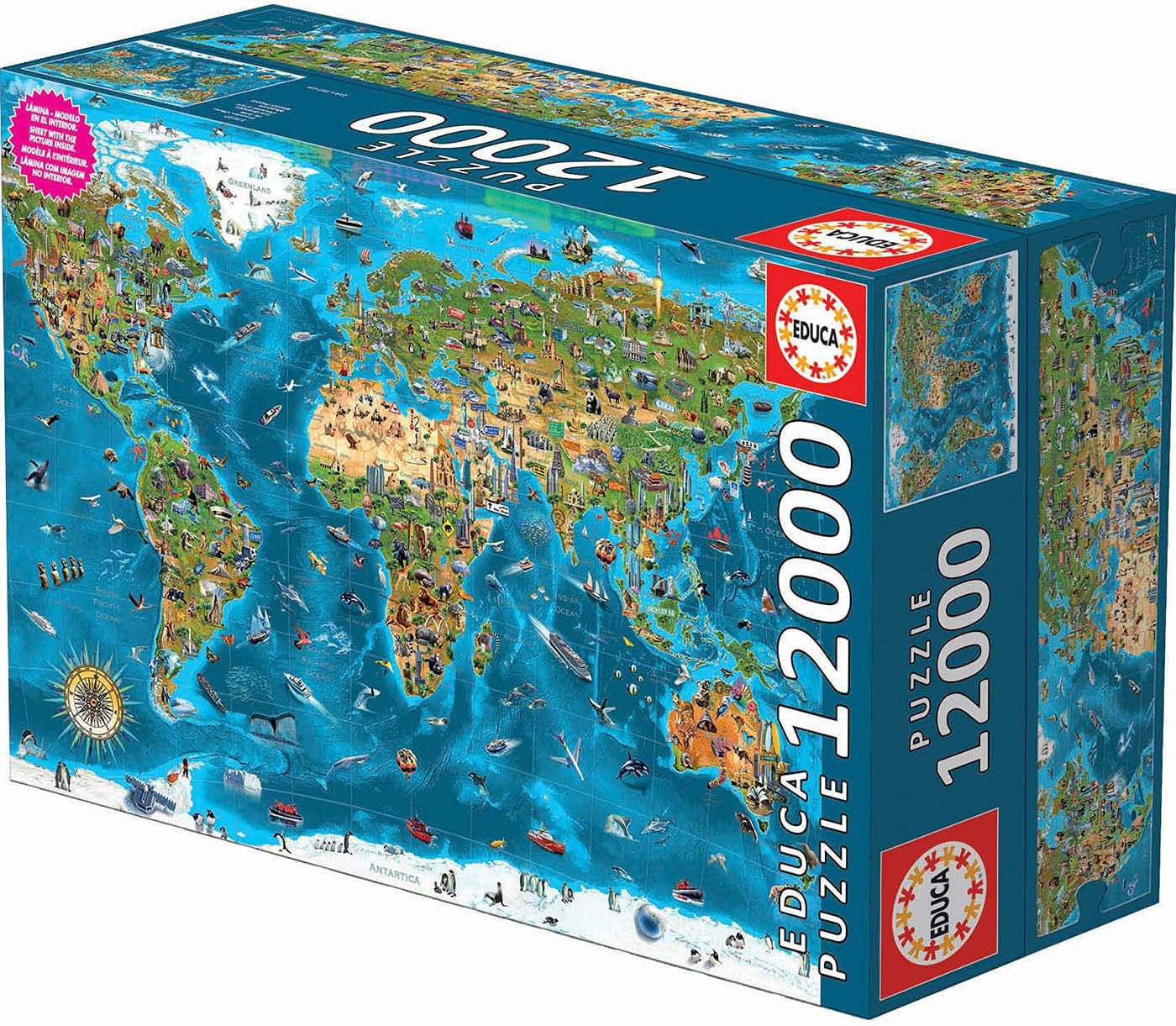 Puzzle - 12 000 pièces - Les merveilles du monde - 214x156 cm - Educa