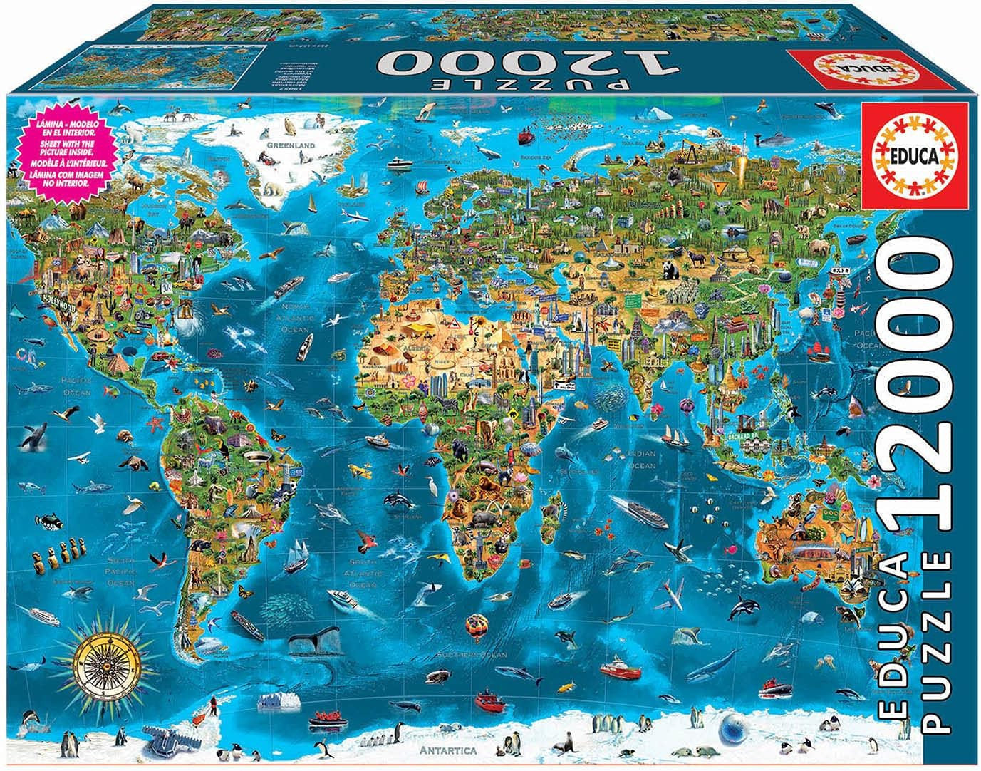 Puzzle - 12 000 pièces - Les merveilles du monde - 214x156 cm - Educa