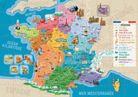 Puzzle - Carte de France - Départements et régions - 150 pièces - Dès 6 ans