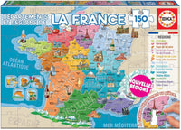 Puzzle - Carte de France - Départements et régions - 150 pièces - Dès 6 ans