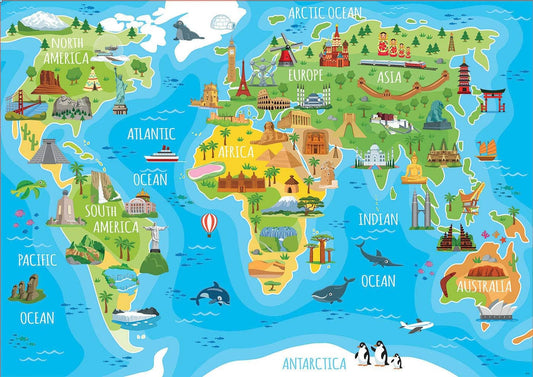 Puzzle - Enfant - Carte du monde - 150 pièces - 48 x 34 cm - Dès 6 ans - Educa