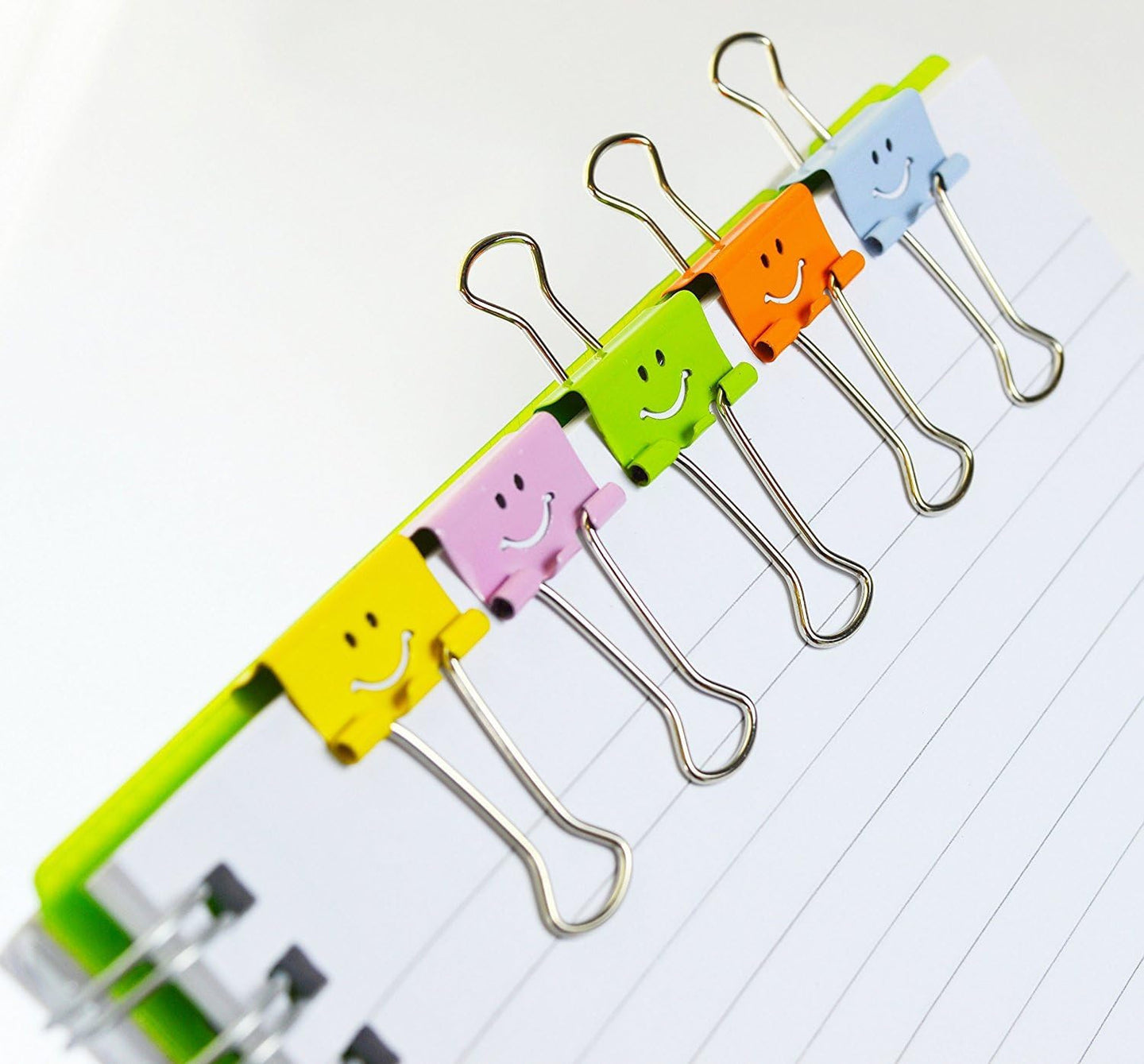 Pinces à clip - Métal - Couleurs assortis - Avec smiley - Boîte de 80 - Rapesco