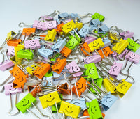 Pinces à clip - Métal - Couleurs assortis - Avec smiley - Boîte de 80 - Rapesco