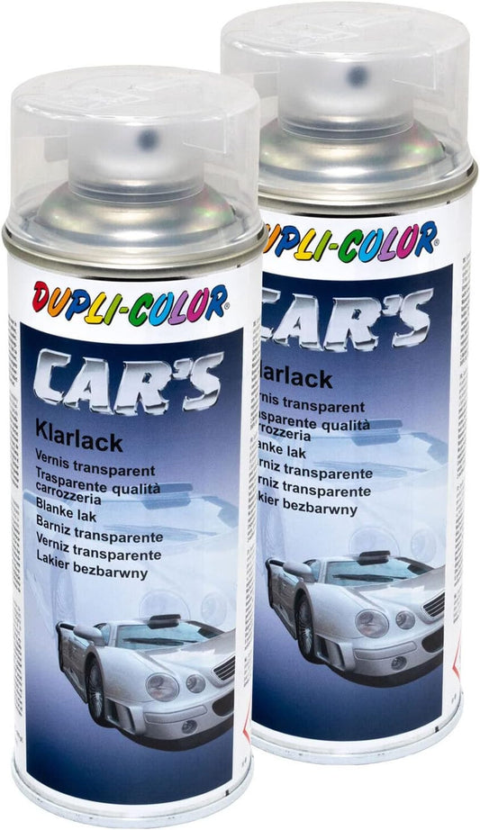 Lot de 2 bombes de vernis pour voiture - Transparent brillant - Car's Duplicolor - 400 ml