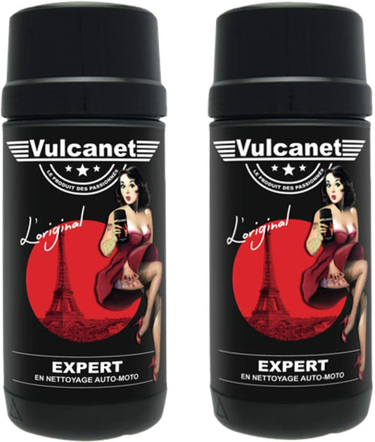 Vulcanet - Nettoyage auto/moto - Lavage sans eau - Lingettes + chiffon - Lot de 2